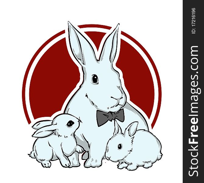Illustration of 3 Easter bunnies. Illustration of 3 Easter bunnies.