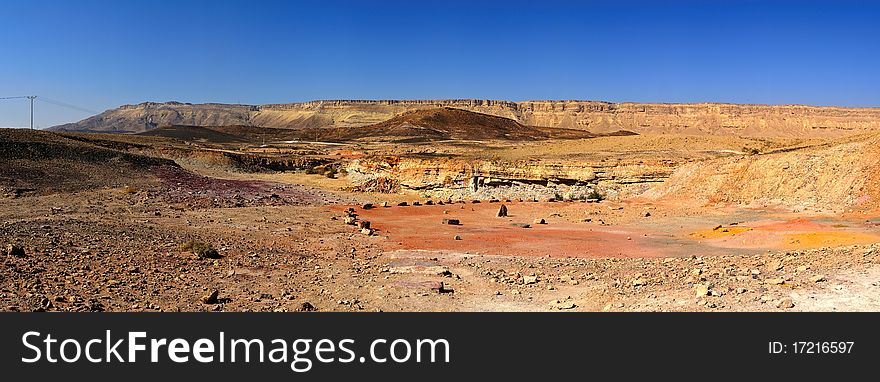 Panorama desert of the crater Ramon
