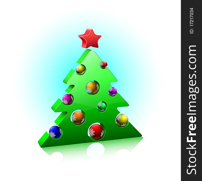Christmas fur-tree. Vector illustration. Eps10