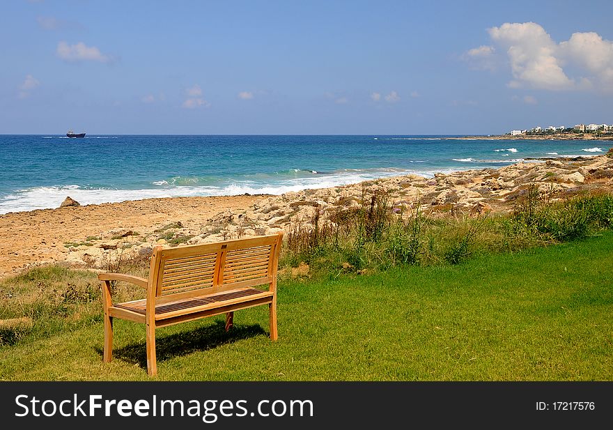 Relaxing landscape of Paphos  beach a beautiful day. Relaxing landscape of Paphos  beach a beautiful day