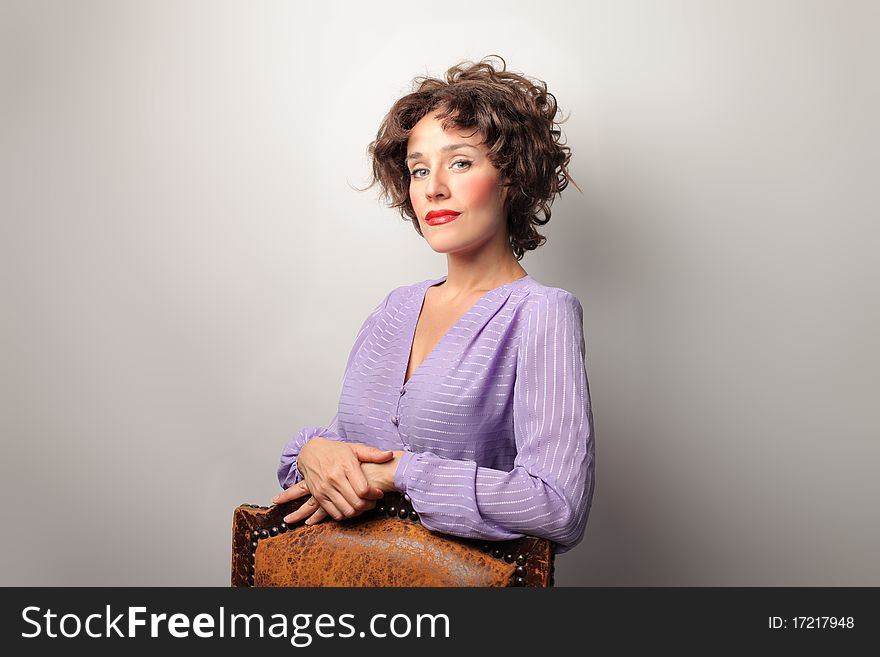 Portrait of a beautiful woman with vintage hairstyle