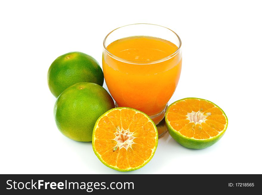 Orange juice Isolated on white.