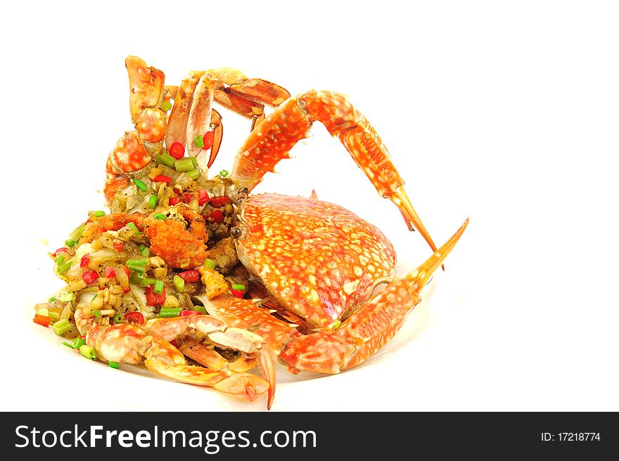 Stir-Fried crab with Garlic, Peper, and Salt.