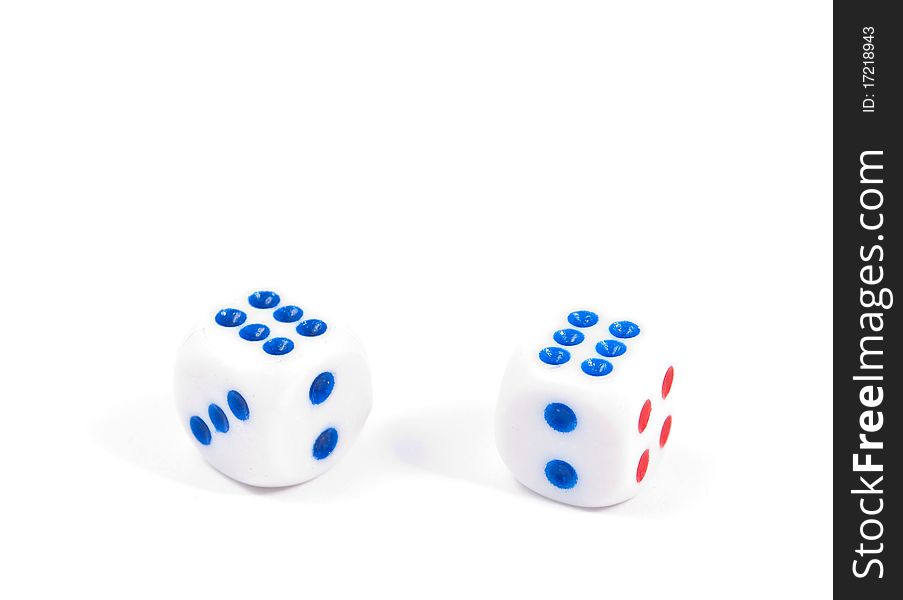 Dice on a white background