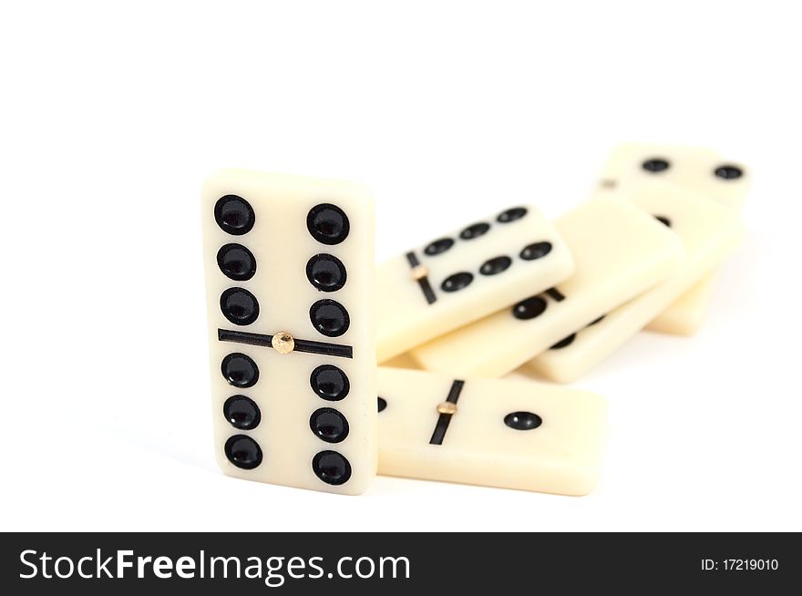 Dominos on a white background