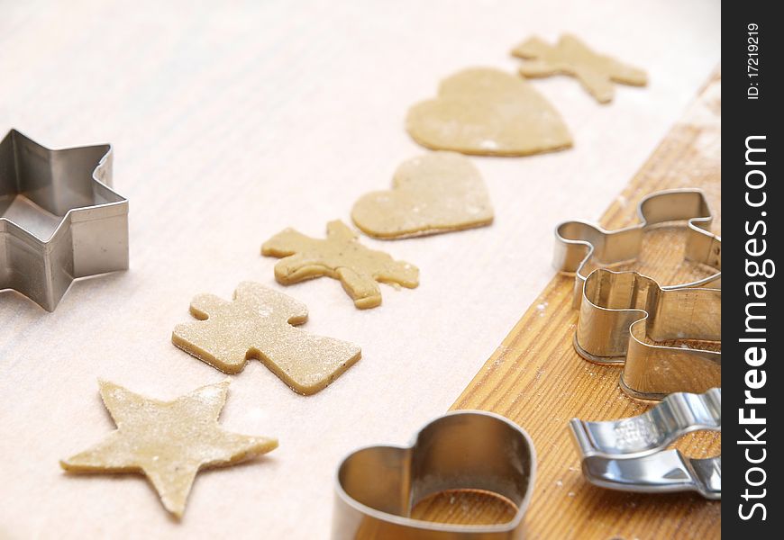 Christmas cookie baking on a table