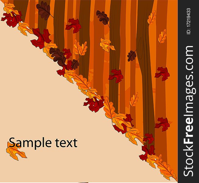 Autumnal concept background and leaves