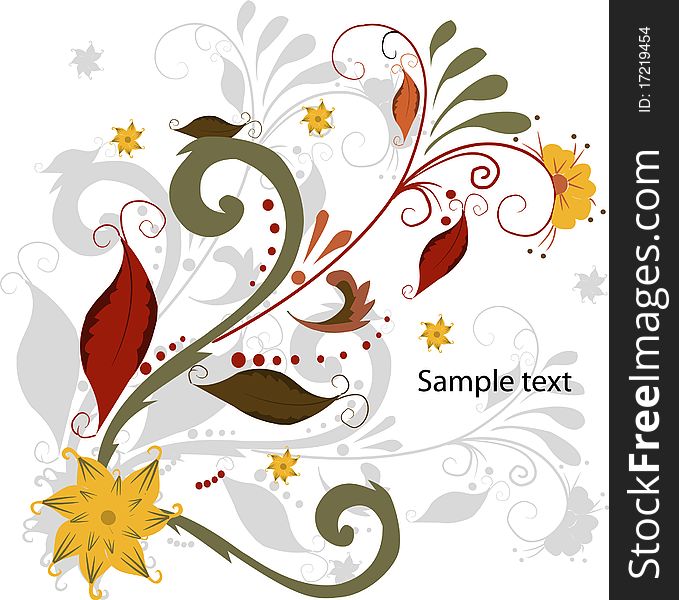 Elegant autumn leaves illustration on white