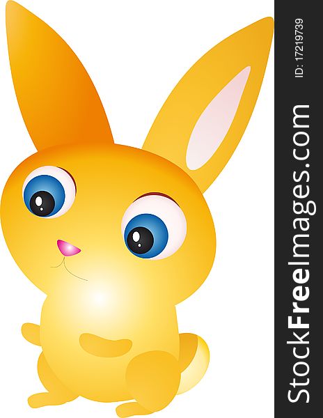 Yellow Rabbit isolated on white background. Vector