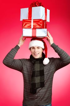 Man With Presents Stock Photos Man With Presents Stock Photos