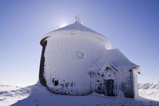 Chapel During Blizzard Stock Photos