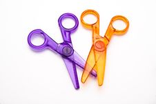 Colourful Plastic Scissors Royalty Free Stock Image
