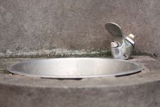 Faucet In The Sink. Stock Photo