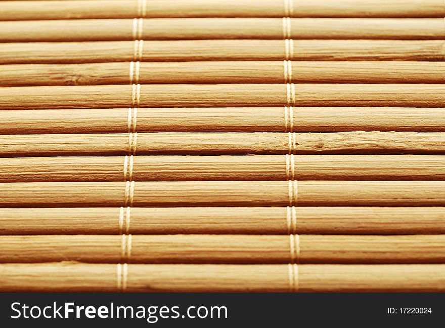 Bamboo mat shot at close range