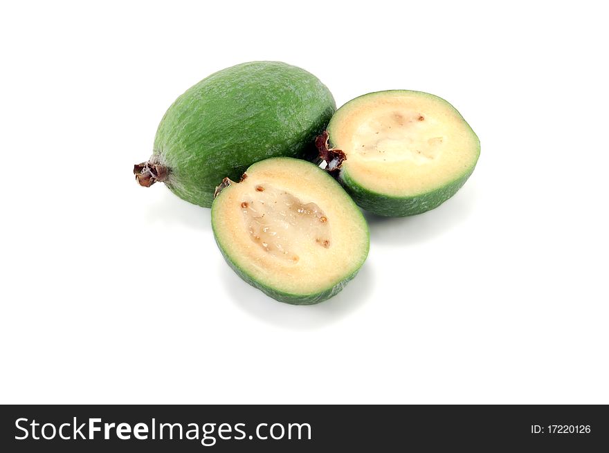 Feijoa the cut is isolated on a white background