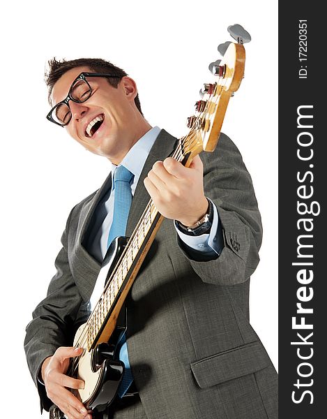 Young Businessman With Guitar