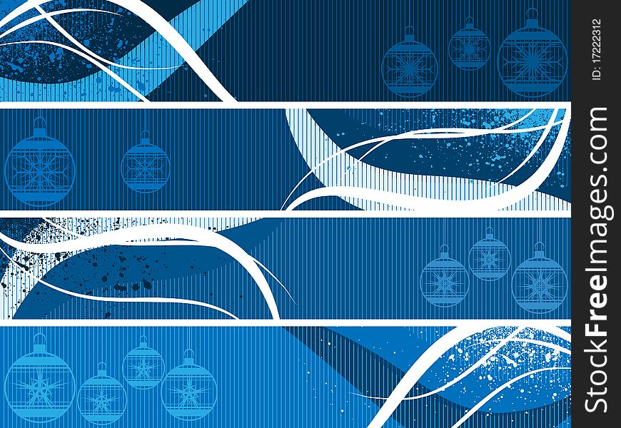 Separated christmas banner set for your text. Separated christmas banner set for your text