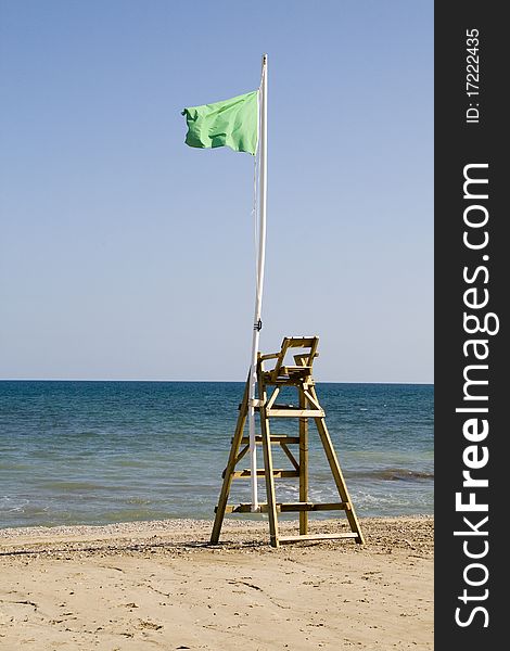 Rescuer's chair in the beach