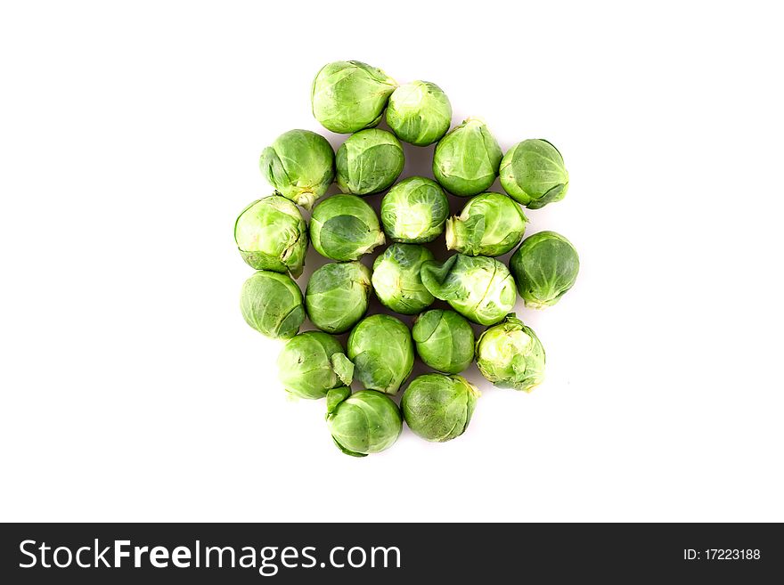 Brussel Sprouts isolated on a white background.