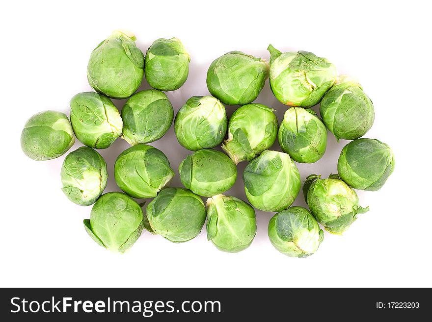 Brussel Sprouts isolated on a white background.
