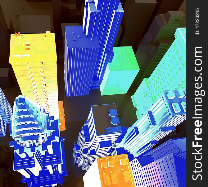 3D generated Gay City Sky line. 3D generated Gay City Sky line