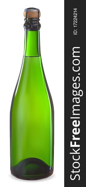 Champagne bottle isolated on white