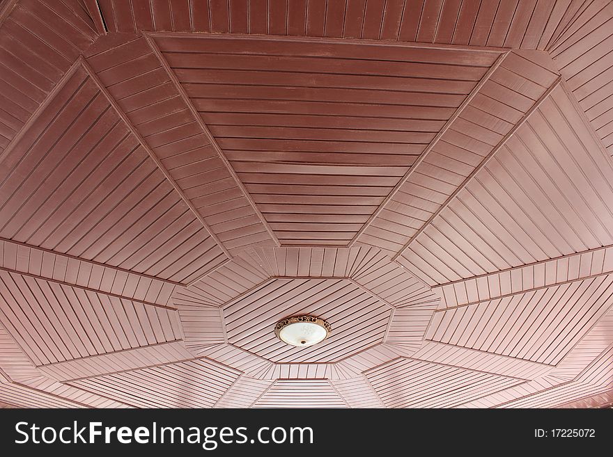 Brown wood ceilng of pavilion. Brown wood ceilng of pavilion