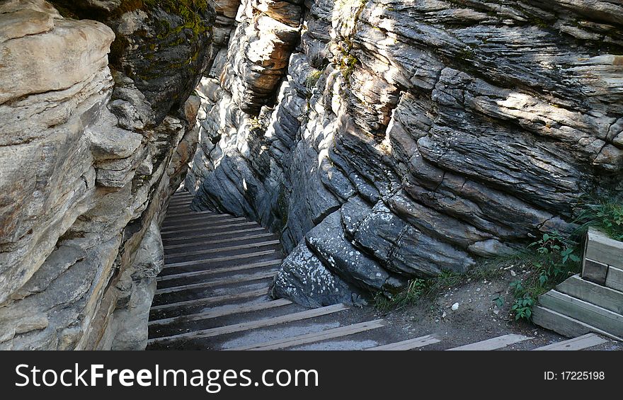 Rock Stairs in Jasper, Alberta Canada