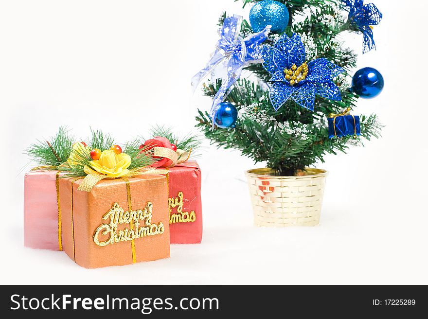 Christmas Greeting Gifts Isolated On White