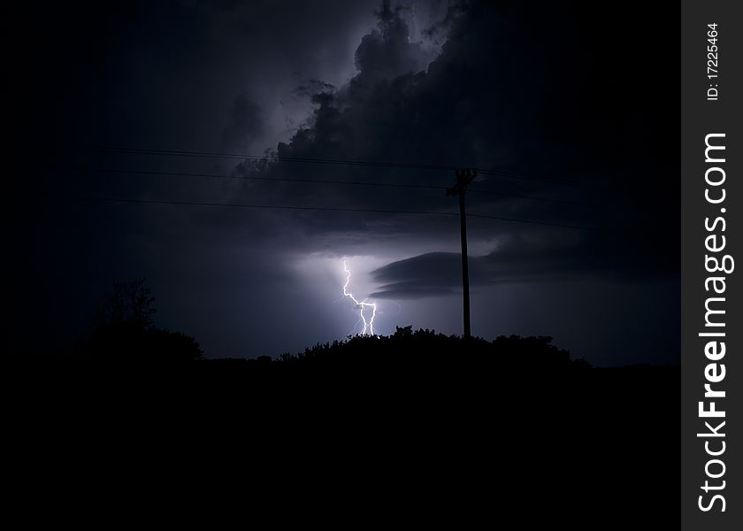 A very intense lightning storm in north central Oklahoma. A very intense lightning storm in north central Oklahoma