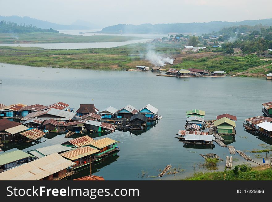 Houseboat in Thailand, used to background