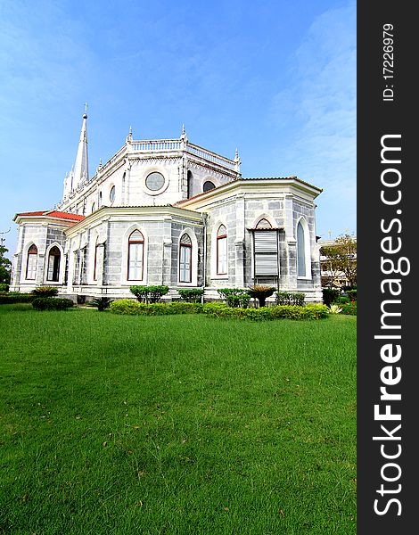 The building of the Orthodox Christian Church against the clear blue sky