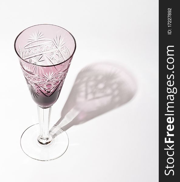Light claret cut crystal wineglass