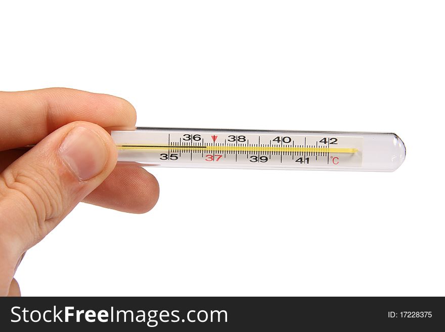 Hand Holding Thermometer