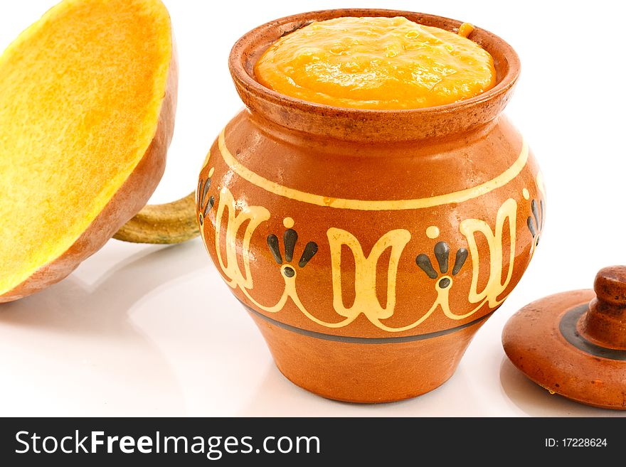 Pumpkin porridge in the pot