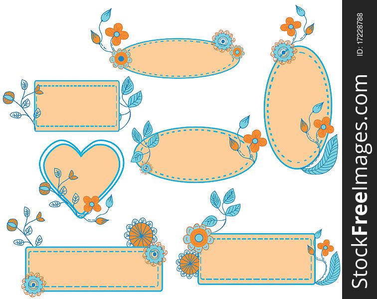 Floral frames set -elegant style