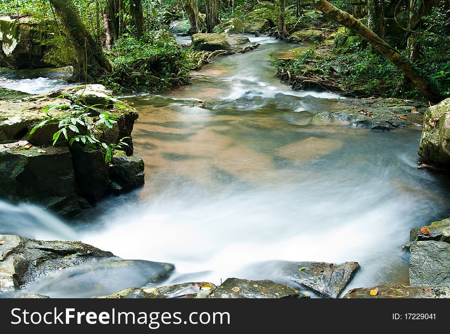 Waterfall in Pang Si-Da National Park, Sakaeo province, Thiland