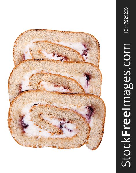 Swiss roll on a white background