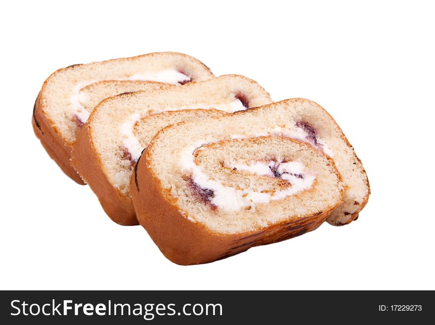 Swiss roll on a white background