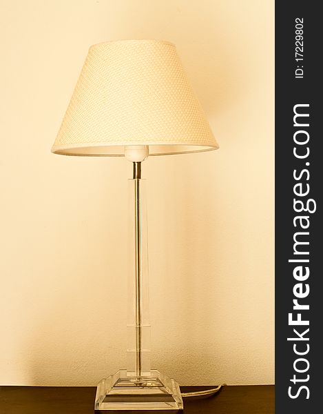 White Lamp On The Blown Table In Warm Light