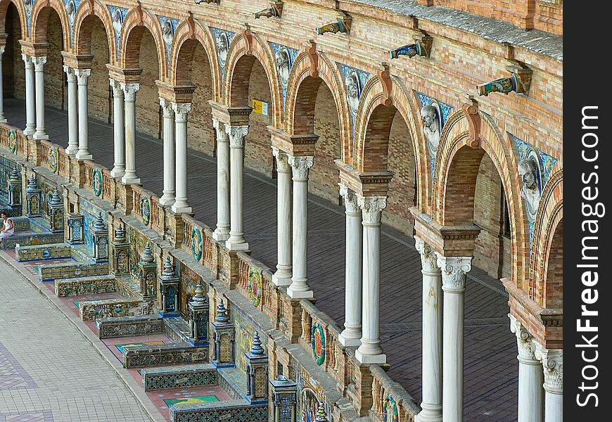 Plaza de España Seville an emblematic example of the Renaissance style of Spanish architecture