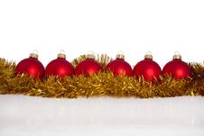 Lined Up Christmas Evening Balls Royalty Free Stock Photography Lined Up Christmas Evening Balls Royalty Free Stock Photography