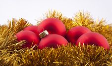Red Christmas Evening Balls Royalty Free Stock Photo Red Christmas Evening Balls Royalty Free Stock Photo