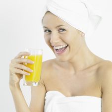 Woman With A Glass Of Juice Stock Photography Woman With A Glass Of Juice Stock Photography