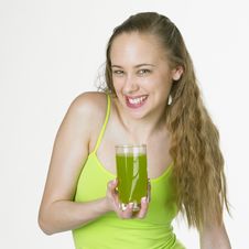 Woman With A Glass Of Juice Royalty Free Stock Image Woman With A Glass Of Juice Royalty Free Stock Image