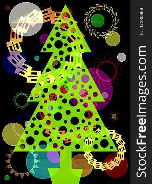 Abstract image of a creative Christmas green beauty. Abstract image of a creative Christmas green beauty