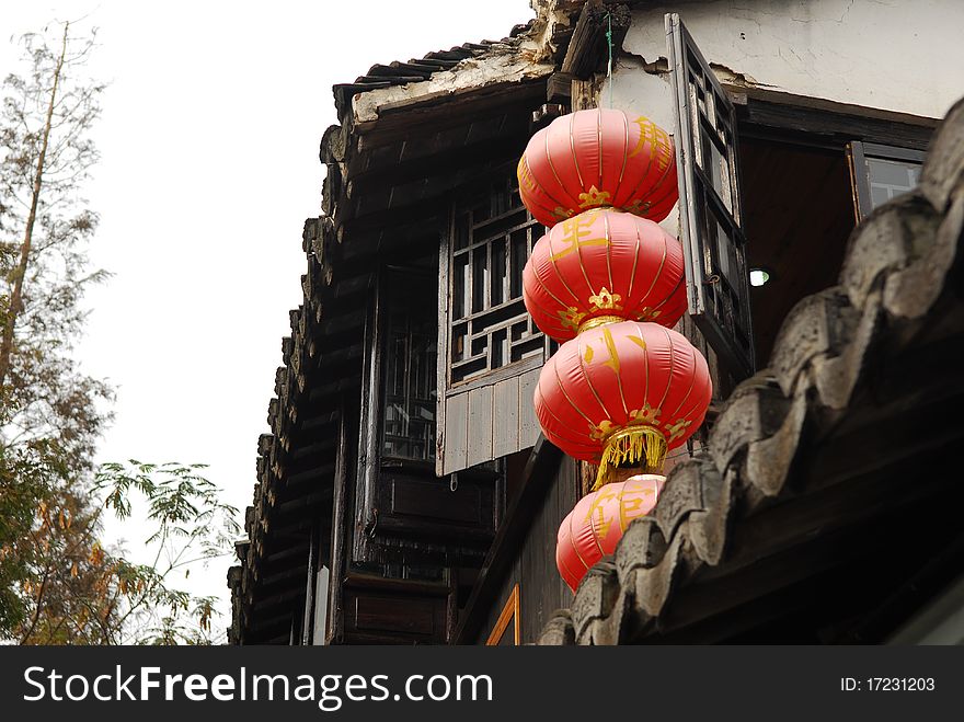 China shanghai traditional red Lantern. China shanghai traditional red Lantern