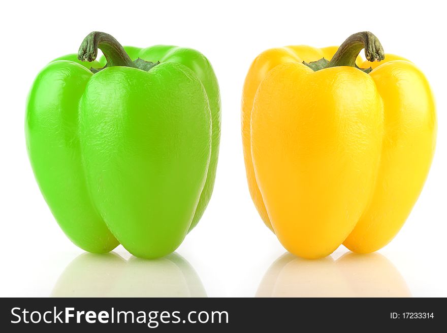 Sweet bell pepper, isolated on white background