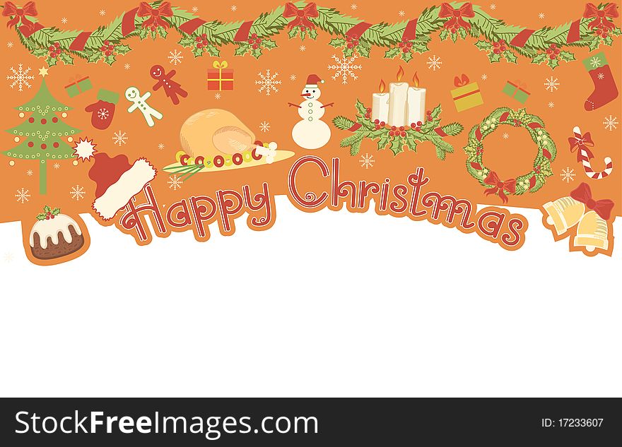 Christmas decoration.Vector background with text. Christmas decoration.Vector background with text