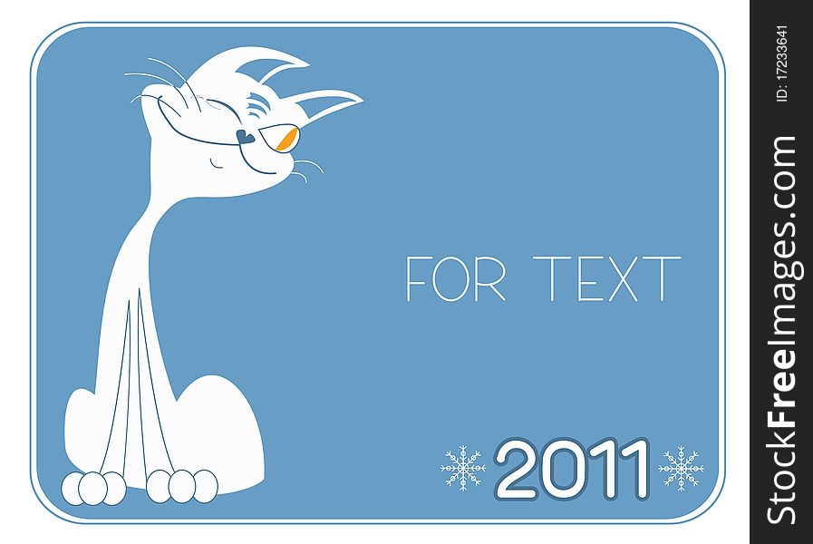 Cat .New Year Symbol For Text